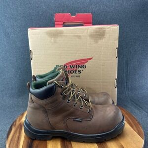 Red Wing King Toe Men's 6-inch 2240 Waterproof Safety Toe Boot Leather Sz 10.5EE